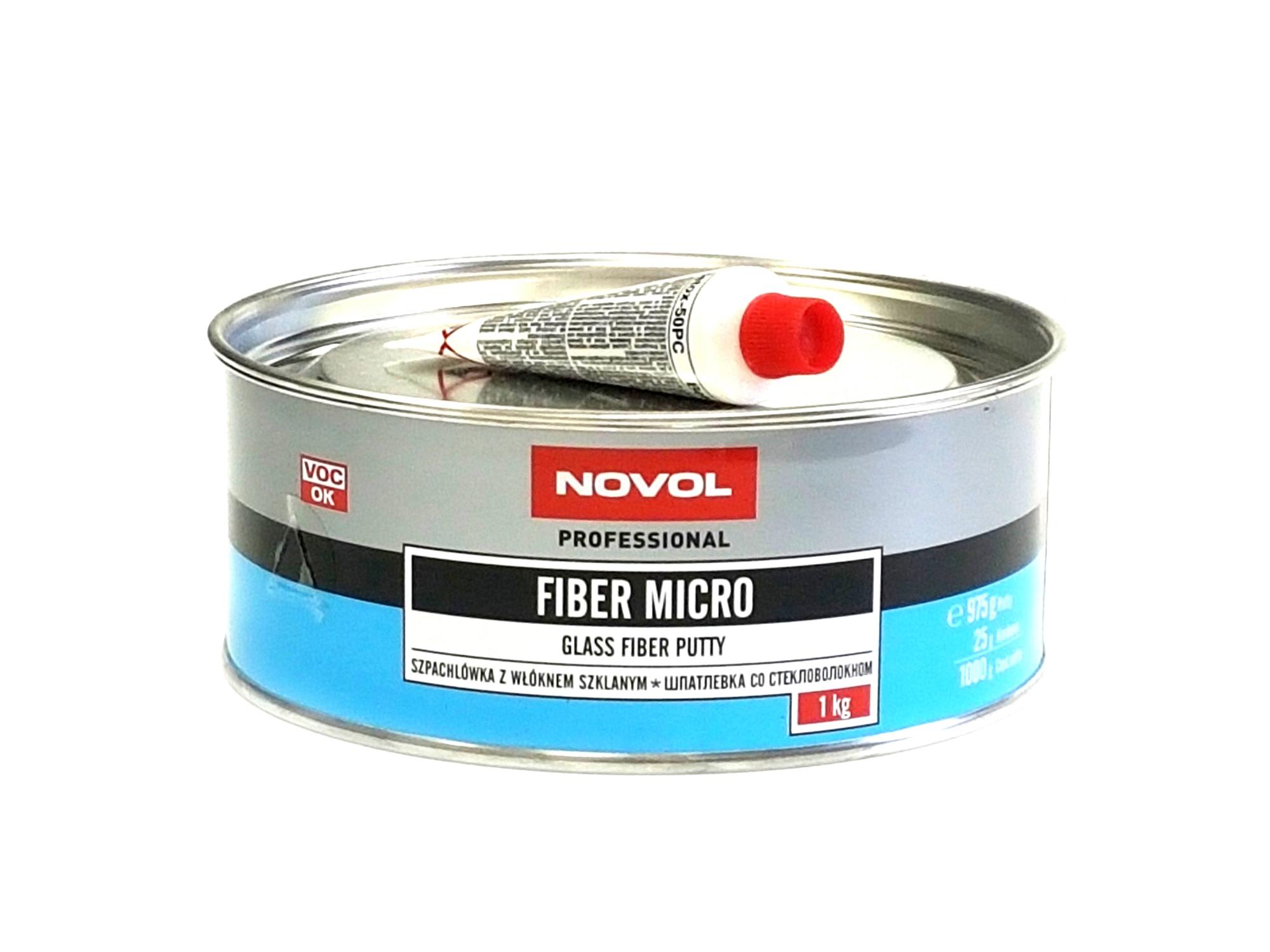 Шпатлевка NOVOL Fiber MICRO со стекловолокном 1,0кг (8)