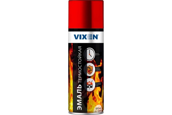 Краска VIXEN термостойкая ярко-красная 520мл, аэрозоль