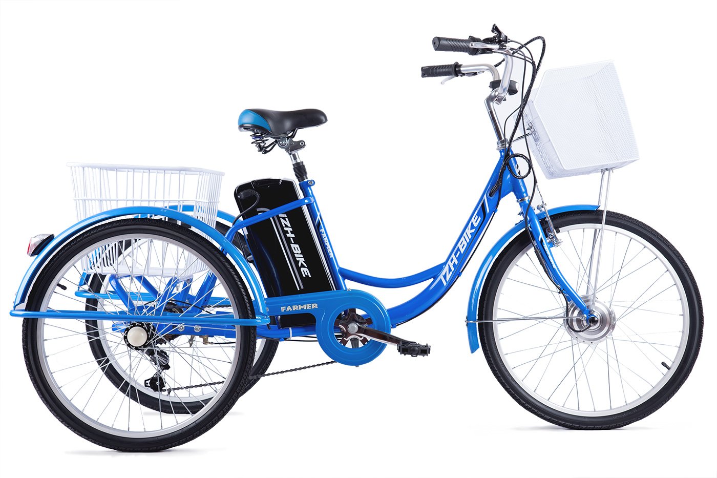 Электровелосипед трехколесный IZH-BIKE 24"(36В/250Вт,25км/ч,пробег35км,нагрузка.95кг,6скор, 40кг)