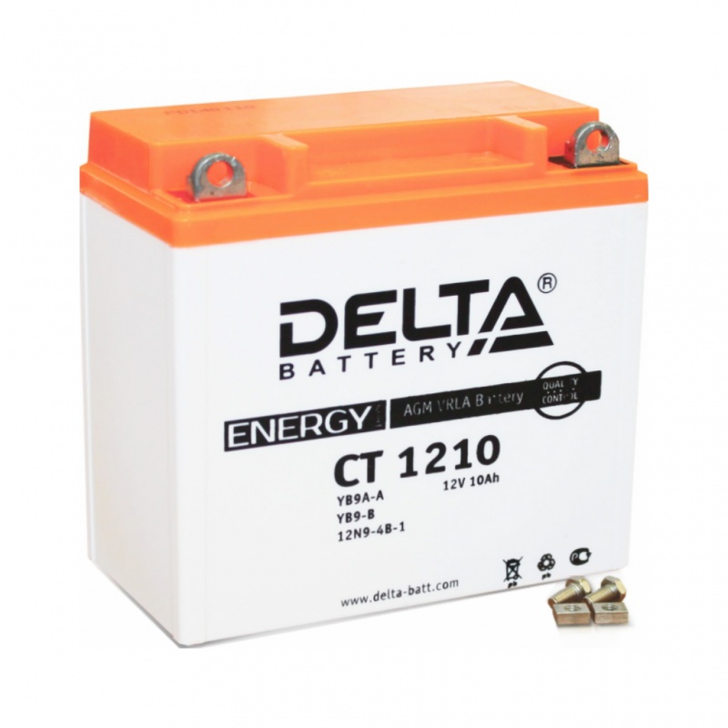 Аккумулятор DELTA CT 1210 12V, 10A/ч (137*77*135мм) Стартерный ток 100А [+ -]