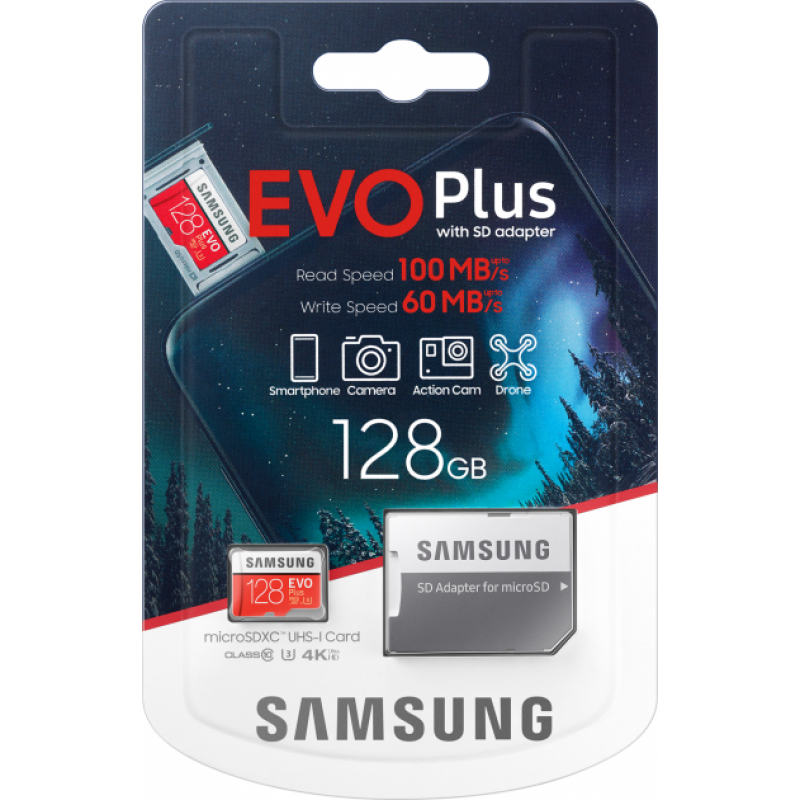 Flash-карта 128Gb microSDXC Class10+adapter Samsung Evo Plus