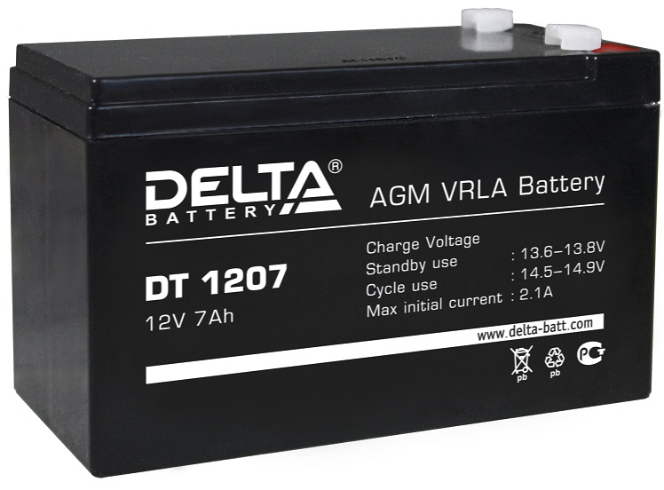 Аккумулятор DELTA DT 1207 12V, 7A 151х65х100мм