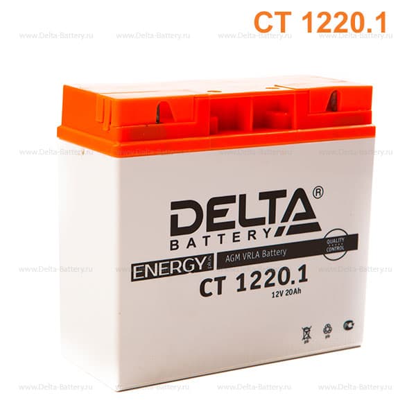 Аккумулятор DELTA CT 1220.1 12V, 20A/ч (181*77*167мм) Стартерный ток 260А /- +/