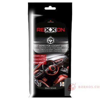 Салфетки влажные для интерьера глянец (25шт)  REXXON