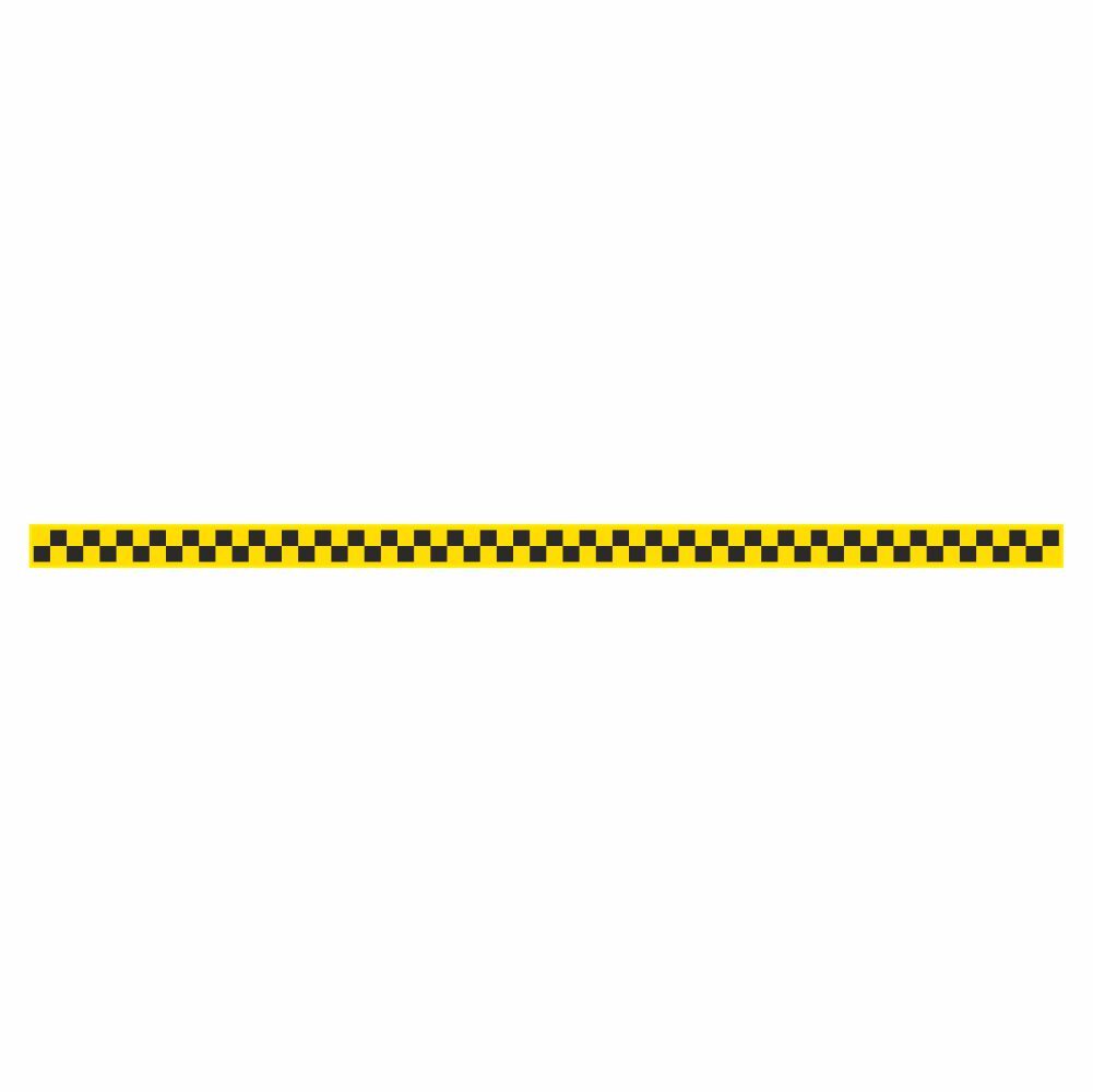 Наклейка МОЛДИНГ  4см Такси наружная желт.+черн. (компл. 8 полос)
