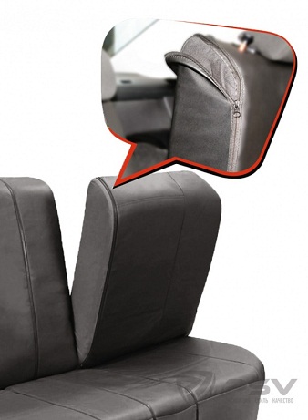 Вставки (полиэстер) д/деления сидения заднего ряда (черный) PSV  (#)
