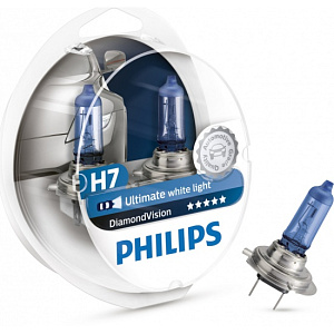 Лампа H7  55W 12V PX26d DIAMOND VISION PHILIPS (2шт)