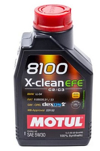 MOTUL 8100 X-Clean EFE 5W-30 SN, Dexos2, BMW LL-04 C2/C3 (100%синт) 1л  масло моторное
