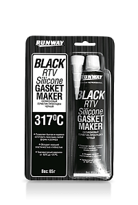Герметик-прокладка черный до 317С  RW8501  85гр  RUNWAY  (12)