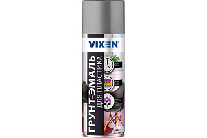 Грунт-эмаль для пластика VIXEN серый, матовый 520мл, аэрозоль (12)