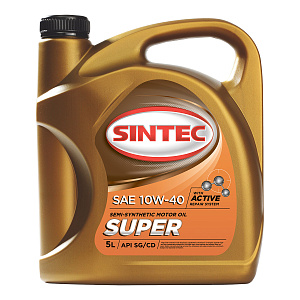 SINTEC Super 10W-40  5л (п/синт) SG/CD масло моторное