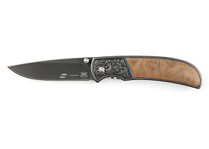 Нож STINGER 71мм, коричневый