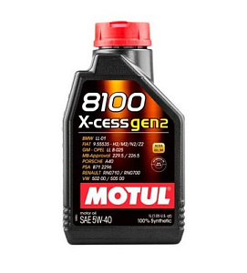 MOTUL 8100 X-Cess GEN2 5W-40 SN/CF A3/B4 (100%синт) 1л  масло моторное