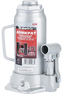 Домкрат бутылочный гидравлический 12т   MATRIX 230-465мм