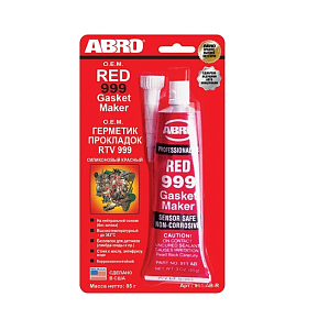 Герметик-прокладка 999 красный 85гр ABRO(12)