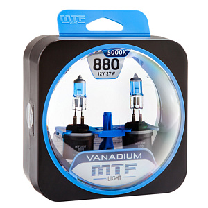 Набор ламп H27(880) 27W 12V 5000K Vanadium  MTF (2шт)
