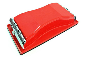 Блок шлифовальный пласт. красный 165*87мм с зажимами  TOR