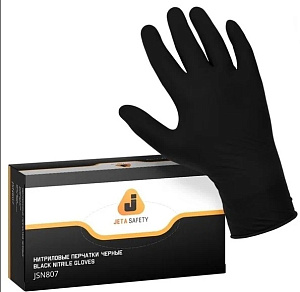 Перчатки нитриловые черные JSN910/XL размер XL  JETAPRO  (50пар/уп)