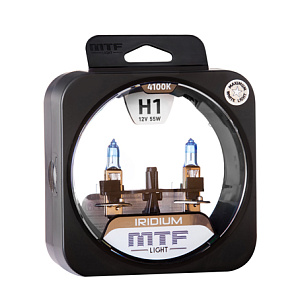 Набор ламп H1  55W 12V 4100K Iridium  MTF (2шт)