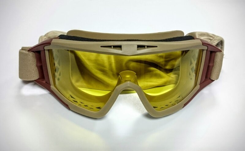 Очки кроссовые Koestler SD-1074 (бежевые, желтое стекло, с чехлом)