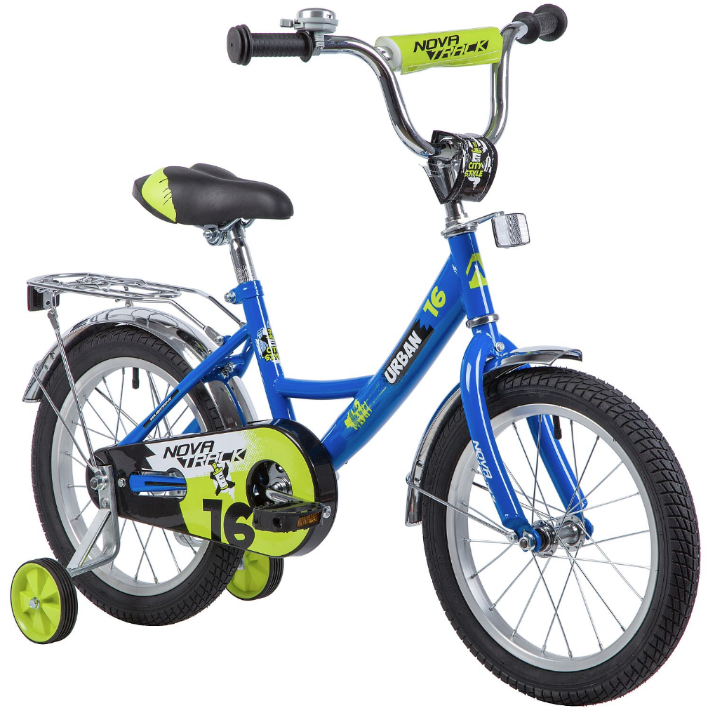 Велосипед 16" URBAN поддерживающие колеса синий