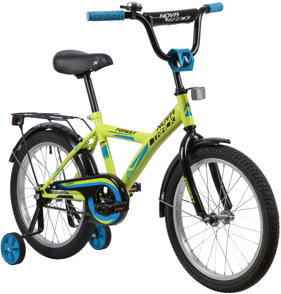Велосипед 18" FOREST  поддерживающие колеса зеленый/салатовый