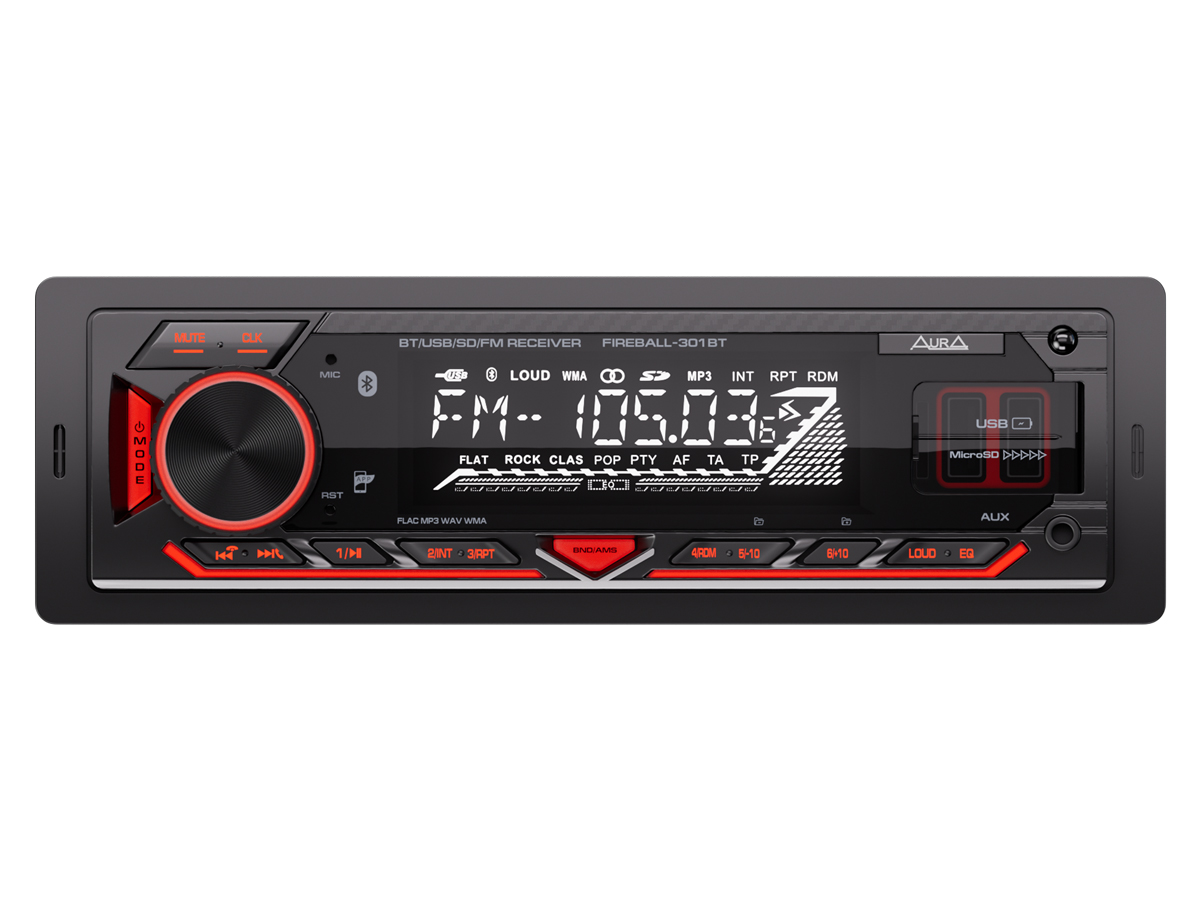 Автомагнитола AURA FIREBALL-301BT