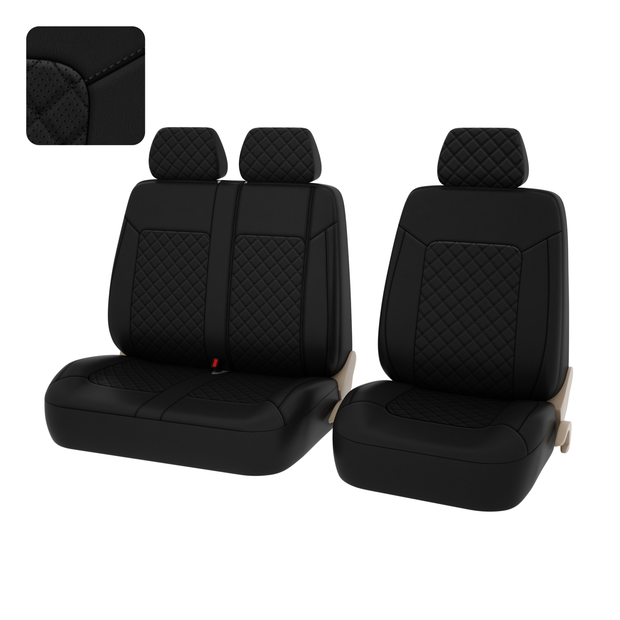 Авточехлы PSV Elegant Next Transit черный/отстр. черная