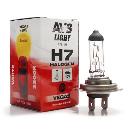 Лампа H7  55W 12V  AVS Vegas