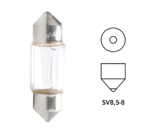 Лампа C 5W 12V-5W (SV8.5) 31мм YADA