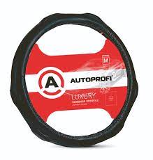 Оплетка  руля AUTOPROFI синтет.нубук, черный/зеленый М