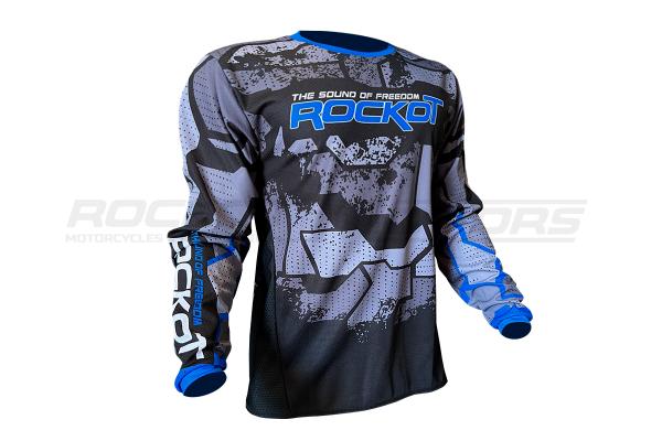 Джерси для мотокросса ROCKOT #3 (серый/черный/синий) XL