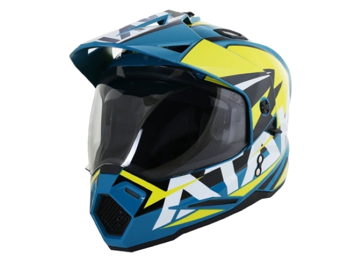 Шлем кроссовый мотард ATAKI JK802 Solid L (серо/синий)