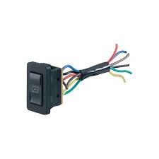 Выключатель стеклоподъемника 12V 20A (6c) ON-OFF-ON с подсветкой и проводом (ASW-21D)