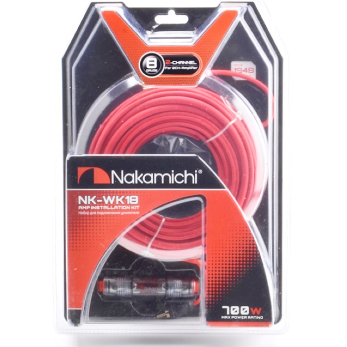 Комплект кабелей для 2-х канальный усилителя 8Ga NAKAMICHI