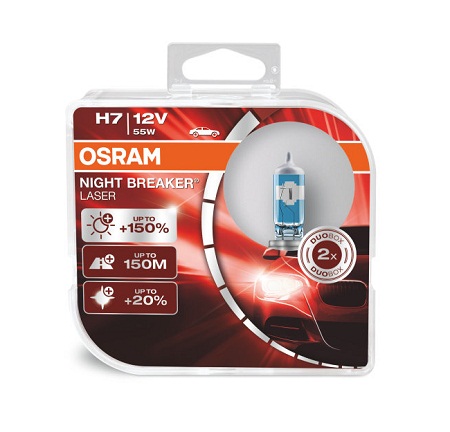 Лампа H7  55W 12V PX26d +150% NIGHT BREAKER LASER  OSRAM (2шт)