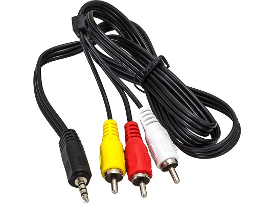 Кабель миниджек 3,5>3RCA 1м AURA 