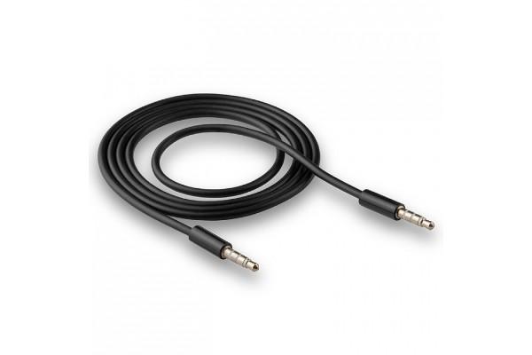 Кабель AUX 3,5мм A-A  WCA-049 4-х контактный 1м черный (пакет)  WALKER