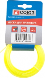 Леска СОЮЗ 2,0 мм*15м звезда, желтая, картон