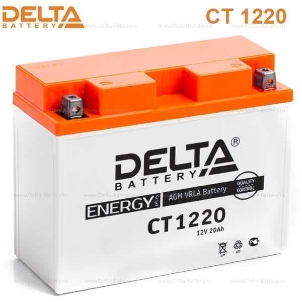 Аккумулятор DELTA CT 1220 12V, 20А/ч, (204х91х159мм) Стартерный ток А 250, ( - +)