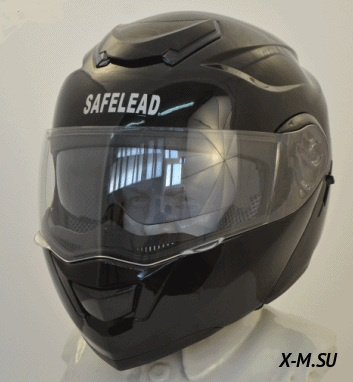 Шлем трансформер SAFELEAD LX-119 (встр. очки, белый перламутр, черный, размер L)