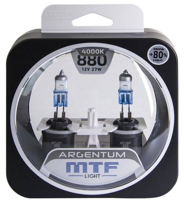 Набор ламп H27  60/55W 12V 4000K Argentum+80%  MTF (2шт)