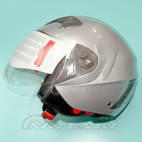 Шлем открытый со стеклом SAFELEAD HF-221 S 55-56 серебристый