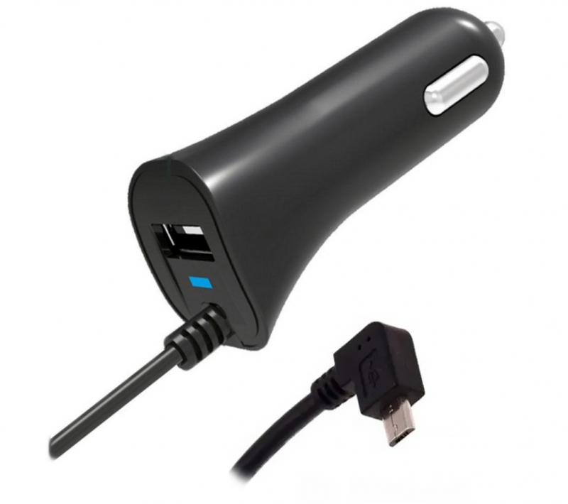 Устройство зарядное для видеорегистратора (microUSB) 3,5м угловое правое