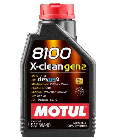 MOTUL 8100 X-Clean GEN2 5W-40 C3, Dexos2 (100%синт) 5л  масло моторное
