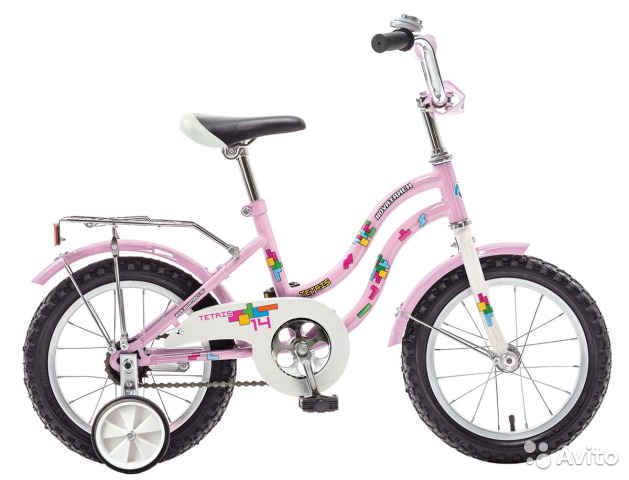 Велосипед 18" TETRIS поддерживающие колеса розовый PN20