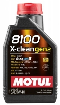 MOTUL 8100 X-Clean GEN2 5W-40 C3, Dexos2 (100%синт) 1л  масло моторное