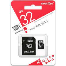 Flash-карта 32GB microSDHC Class10+adapter  Smart Buy