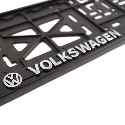 Рамка номерного знака с защелкой VW (золото, серебро, хром)