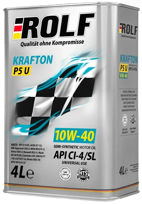 ROLF Krafton P5 U Diesel 10W-40  4л (п/синт) CI-4/SL масло моторное